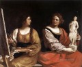 Alegoría de la Pintura y Escultura Barroca Guercino